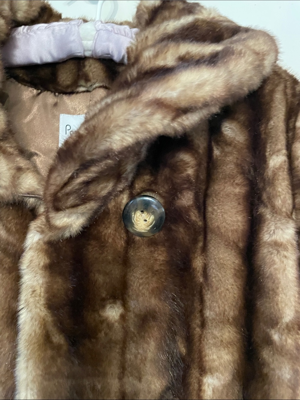 Pamela McCoy Plush Brown Faux-Fur Coat - Picture 7 of 10